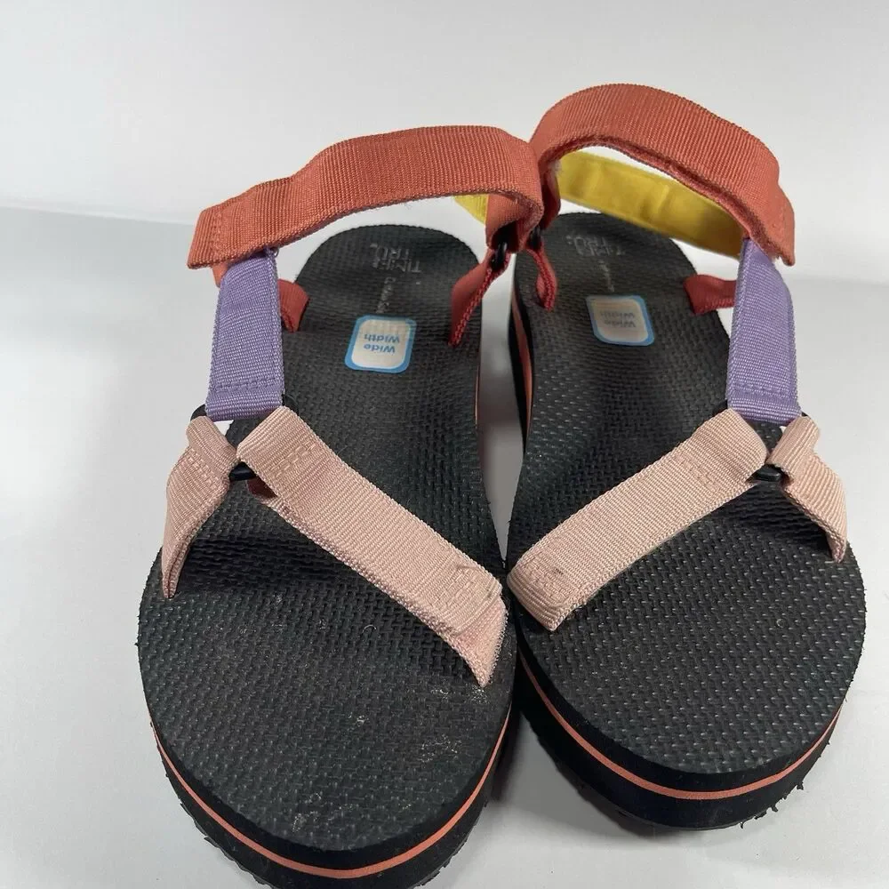 Time and Tru Women’s Platform Sport Sandals - Multicolor Strappy - Size 12 Wide